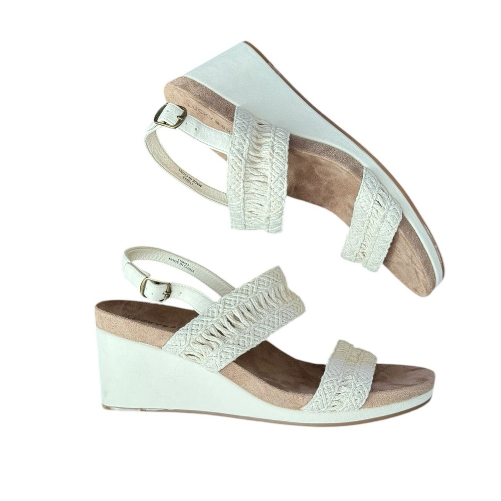 Lucky Brand Crotchet Wedges Shoes Women Size 11M